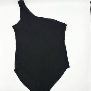 Mangopop One Shoulder Black Tank Bodysuit - Women’s US M
